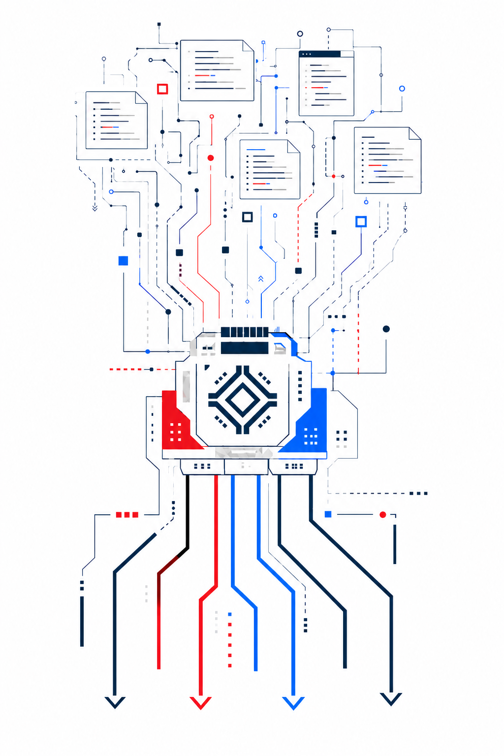 Code flowing through the Code2UML visualization processor into diagram paths